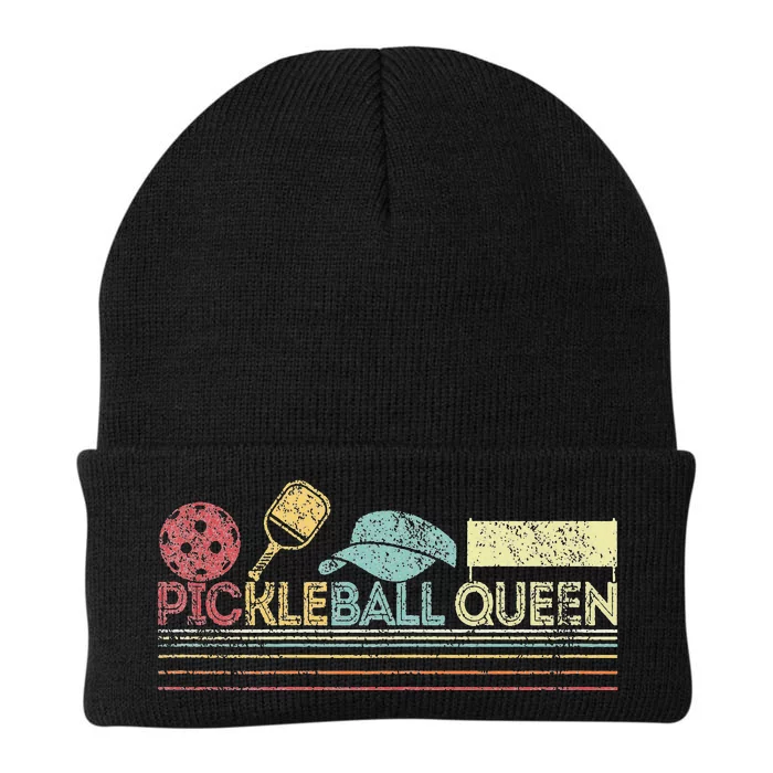 Funny Pickleball Queen Pickleball Player Dink Retro Knit Cap Winter Beanie