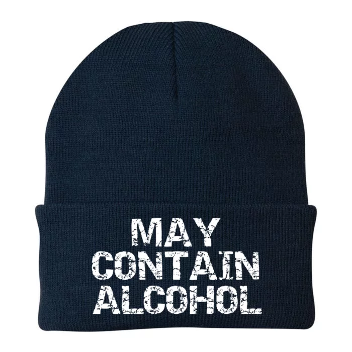 Funny Party Quote Ing Joke Gift May Contain Alcohol Gift Knit Cap Winter Beanie