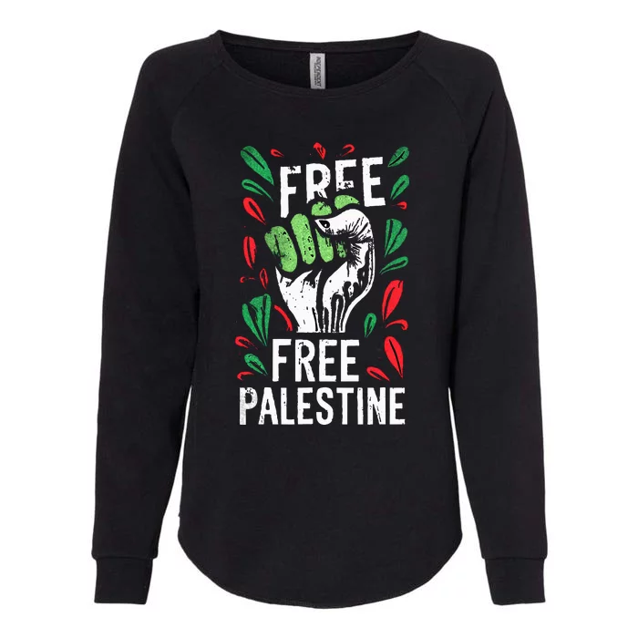 free palestine quote a raise hand design a Save Gaza vintage Womens California Wash Sweatshirt