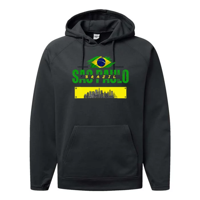 Funnysao Paulo Quote Custom Sao Paulo Brasil Performance Fleece Hoodie