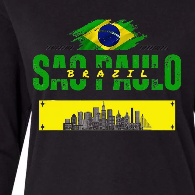 Funnysao Paulo Quote Custom Sao Paulo Brasil Womens Cotton Relaxed Long Sleeve T-Shirt