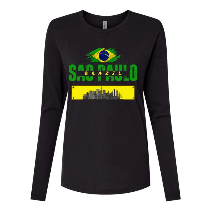 Funnysao Paulo Quote Custom Sao Paulo Brasil Womens Cotton Relaxed Long Sleeve T-Shirt