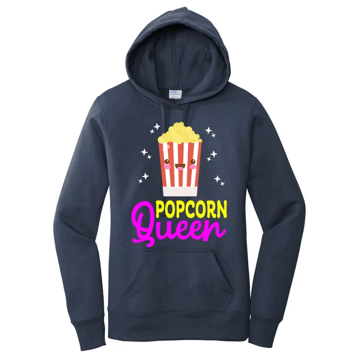 Funny Popcorn Queen Popcorn Kernel And Popcorn Maker Design Cool Gift Women's Pullover Hoodie