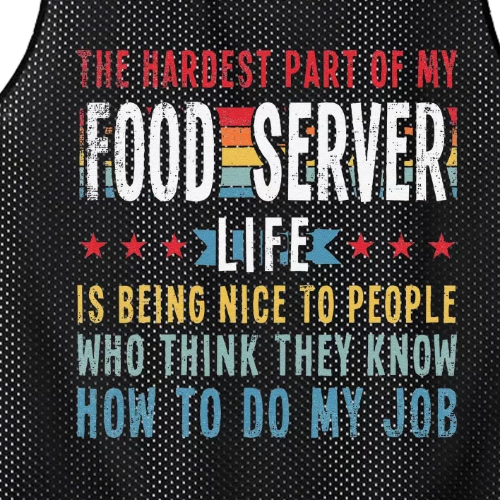 Funny Profession Quote Food Server Mesh Reversible Basketball Jersey Tank