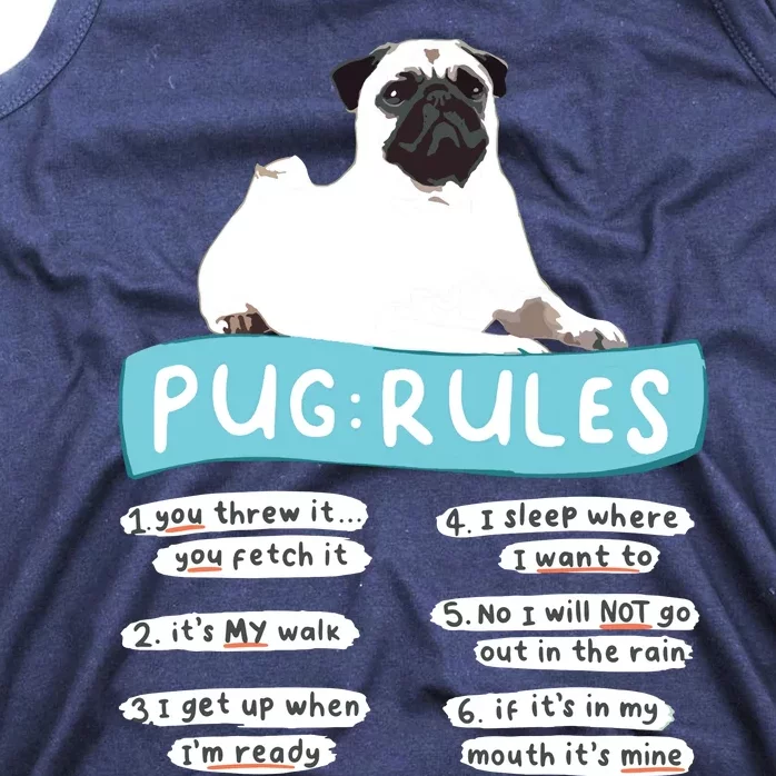 Funny Pug Rules Tee Pug Lover Shirts Pug Owner Tank Top