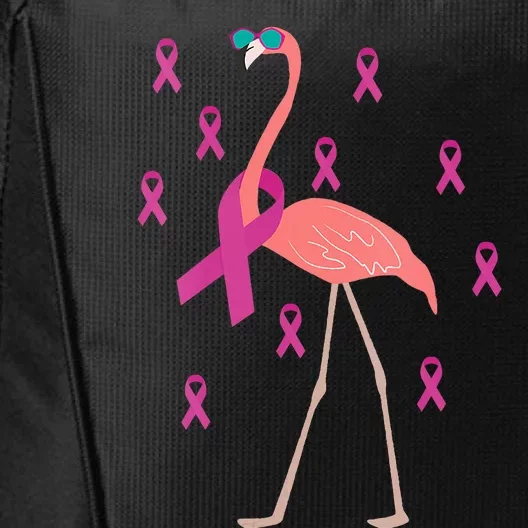 Flamingo Pink Ribbon Breast Cancer Awareness Survivor City Backpack