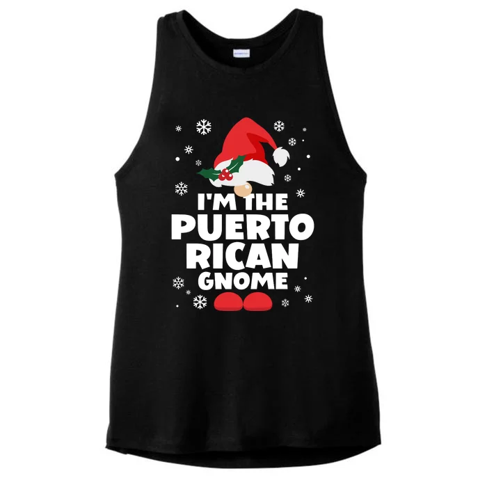 Funny Puerto Rican Gnome Family Matching Group Christmas Ladies Tri-Blend Wicking Tank