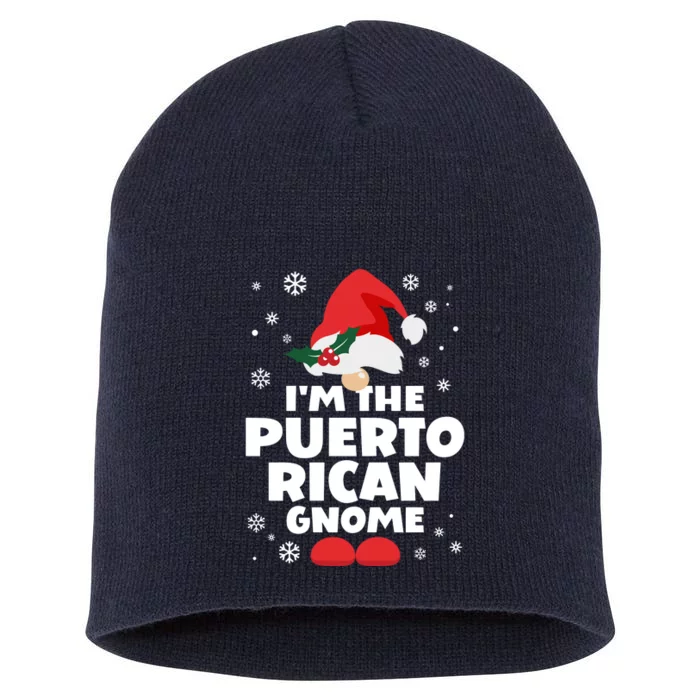 Funny Puerto Rican Gnome Family Matching Group Christmas Short Acrylic Beanie