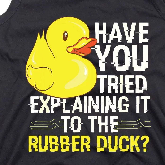 Funny Programmer Rubber Duck Debugging Tank Top