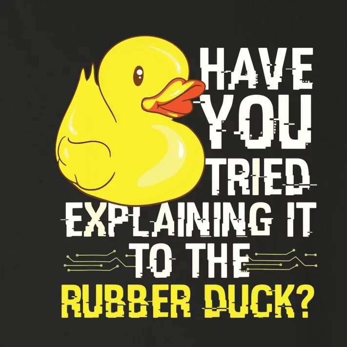 Funny Programmer Rubber Duck Debugging Toddler Long Sleeve Shirt