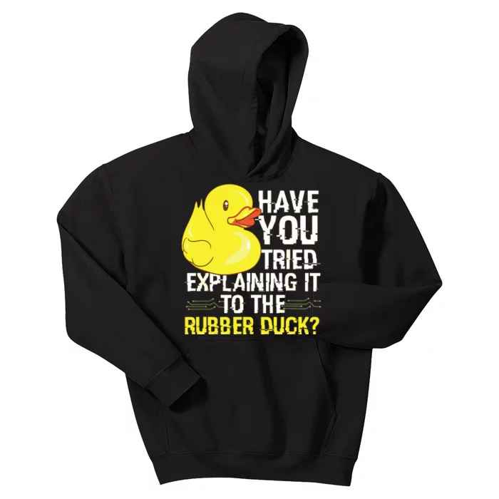 Funny Programmer Rubber Duck Debugging Kids Hoodie