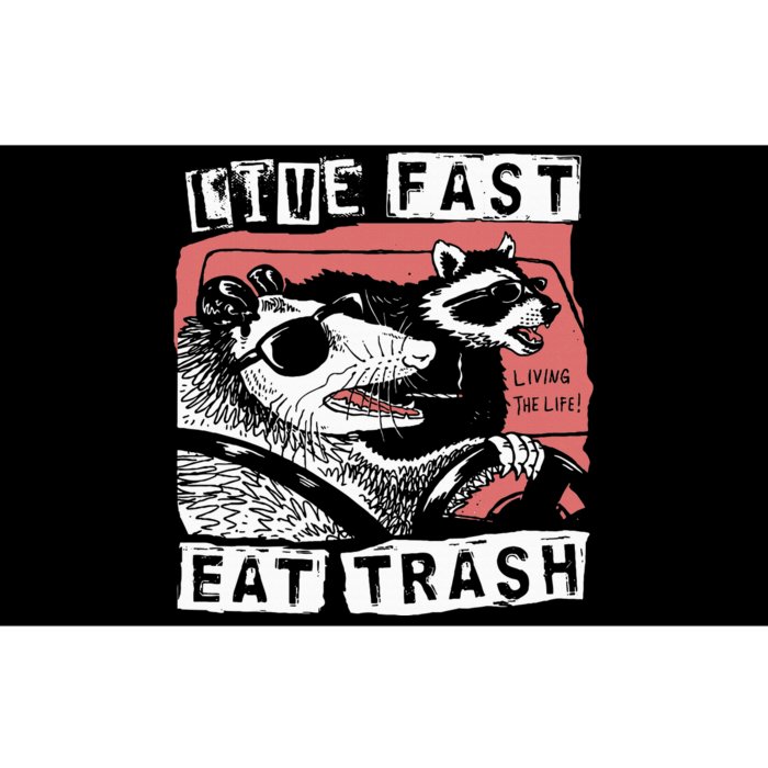 Funny Possum Raccoon Live Fast Eat Trash Bumper Sticker