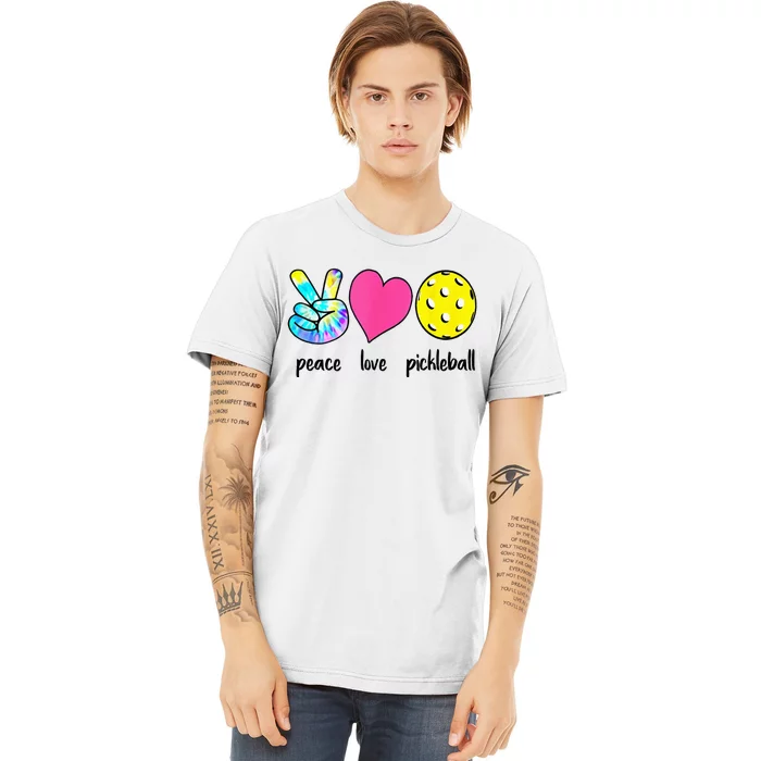 Funny Pickleball Retired Ladies Peace Love Pickleball Premium T-Shirt