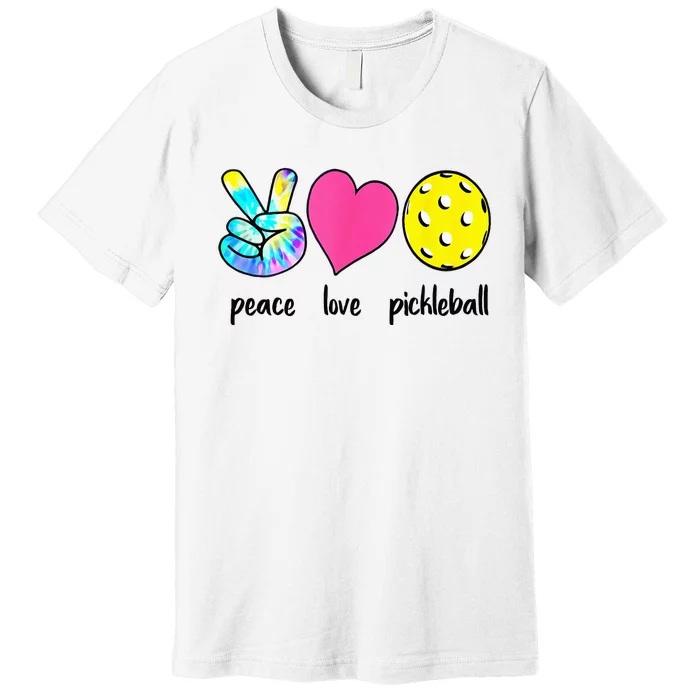 Funny Pickleball Retired Ladies Peace Love Pickleball Premium T-Shirt