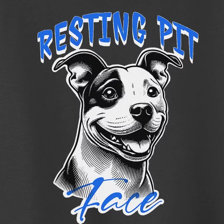 Funny Pitbull Resting Pit Face Humor Toddler T-Shirt