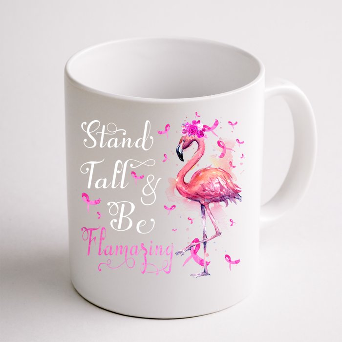 Flamingo Pink Ribbon Breast Cancer Awareness Support Squad Cool Gift Front & Back Coffee Mug