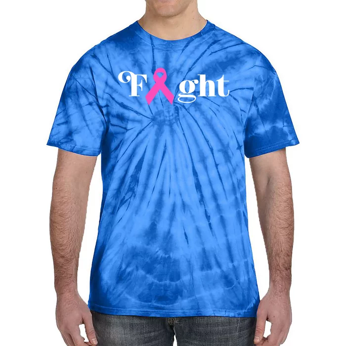 Fight Pink Ribbon Breast Cancer Gift Tie-Dye T-Shirt