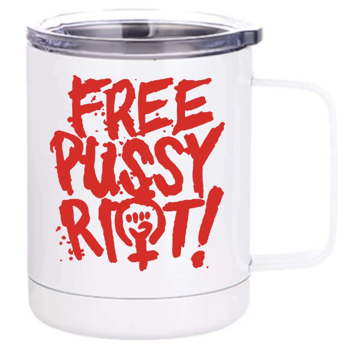 Free Pussy Riot Front & Back 12oz Stainless Steel Tumbler Cup