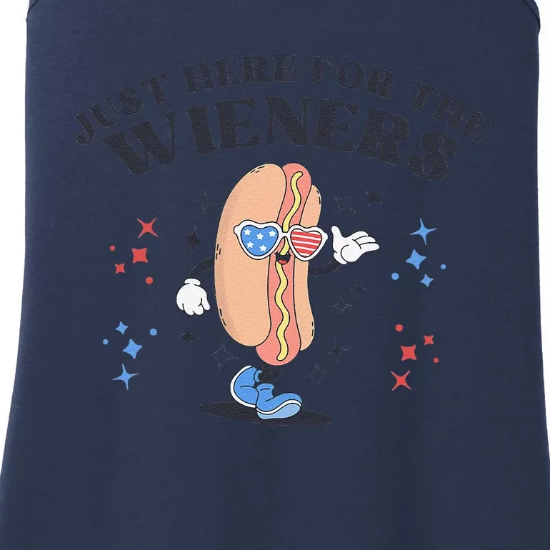 Funny Patriotic Retro Hot Dog Ladies Essential Tank