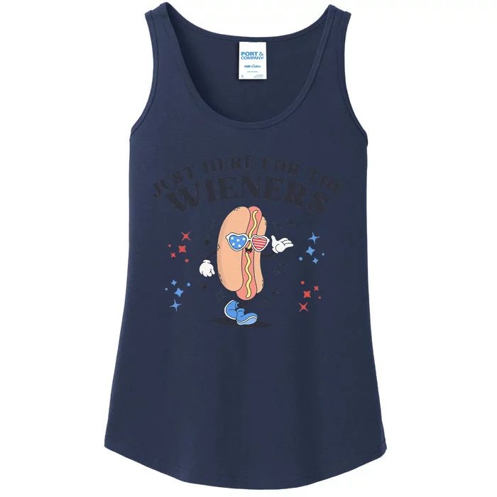 Funny Patriotic Retro Hot Dog Ladies Essential Tank