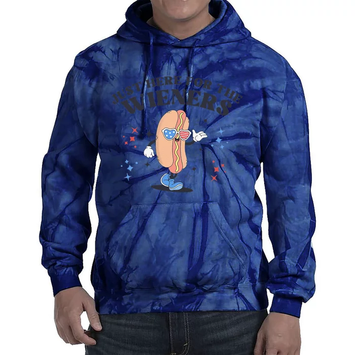 Funny Patriotic Retro Hot Dog Tie Dye Hoodie