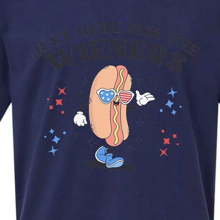 Funny Patriotic Retro Hot Dog Sueded Cloud Jersey T-Shirt