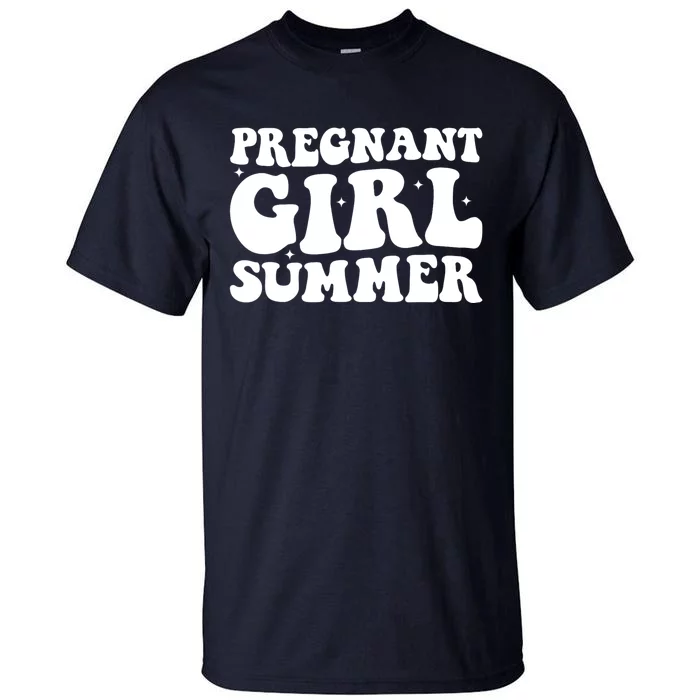 Funny Pregnancy Reveal Pregnant Girl Summer Baby Shower Tall T-Shirt