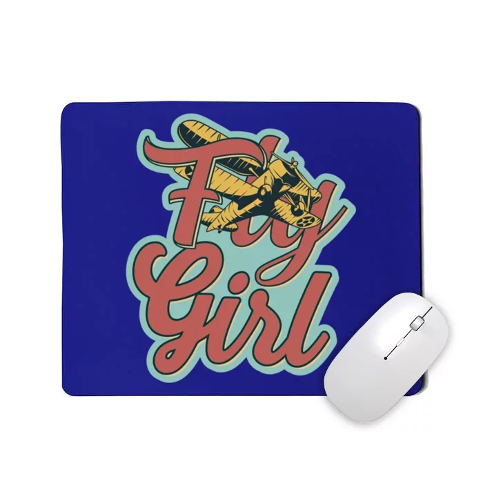 Fly Pilot Retro Vibe Biplane Flight Instructor Gift Mousepad