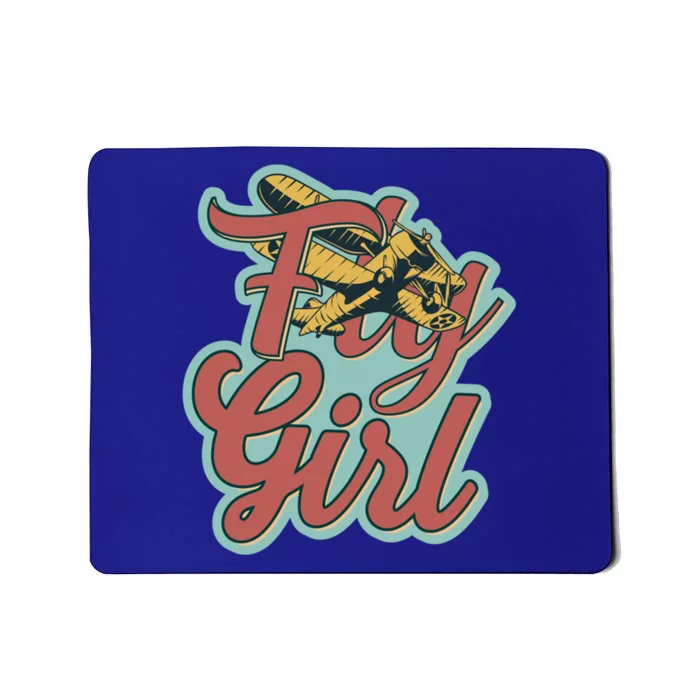 Fly Pilot Retro Vibe Biplane Flight Instructor Gift Mousepad