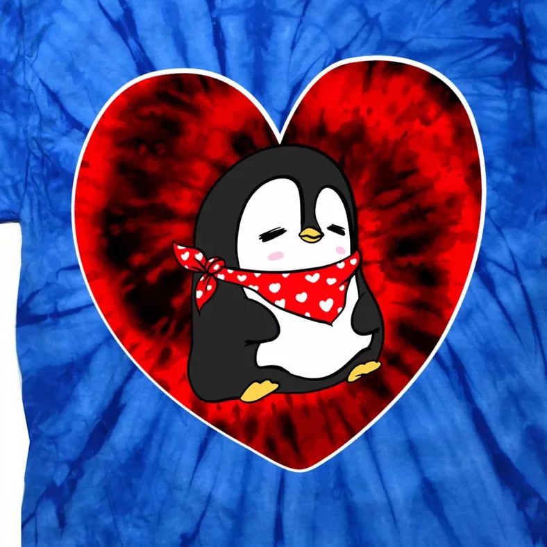 Funny Penguin Red Tie Dye Adults Heart Valentines Day Love Gift Tie-Dye T-Shirt