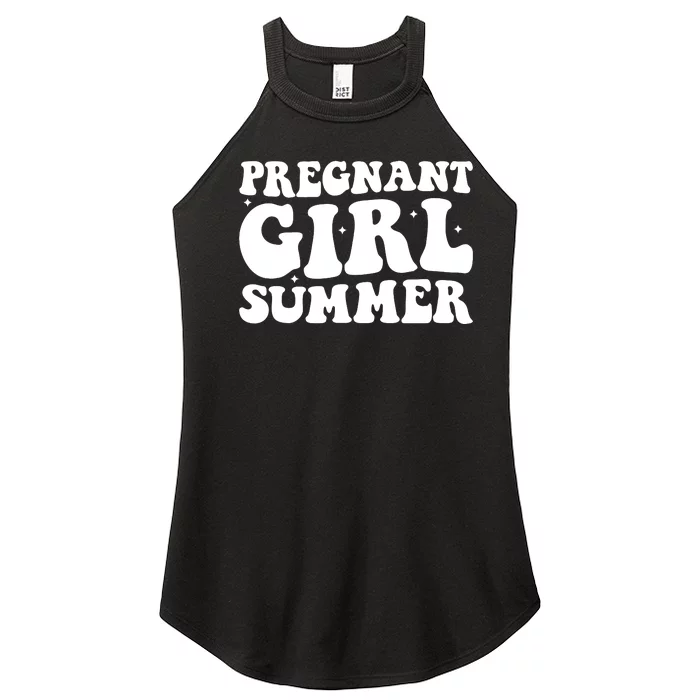 Funny Pregnancy Reveal Pregnant Girl Summer Baby Shower Women’s Perfect Tri Rocker Tank