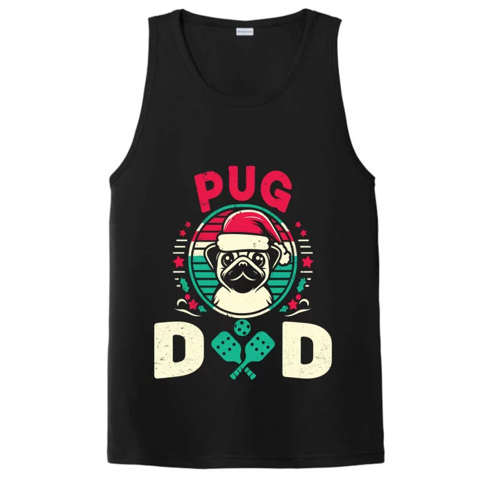 Funny Pickleball Retiret Dog Pug Dad Fathers Day Gift Performance Tank