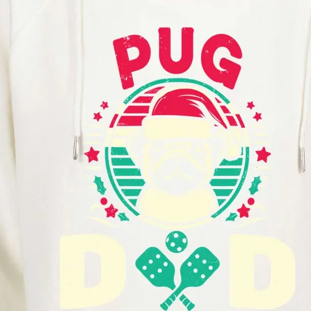 Funny Pickleball Retiret Dog Pug Dad Fathers Day Gift Womens Funnel Neck Pullover Hood