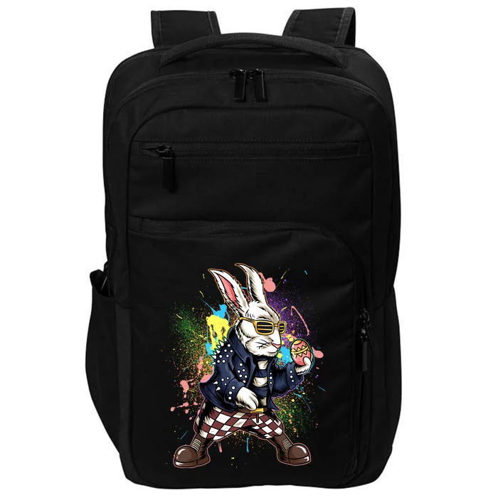 Funny Punk Rock Easter Bunny Rabbit Impact Tech Backpack