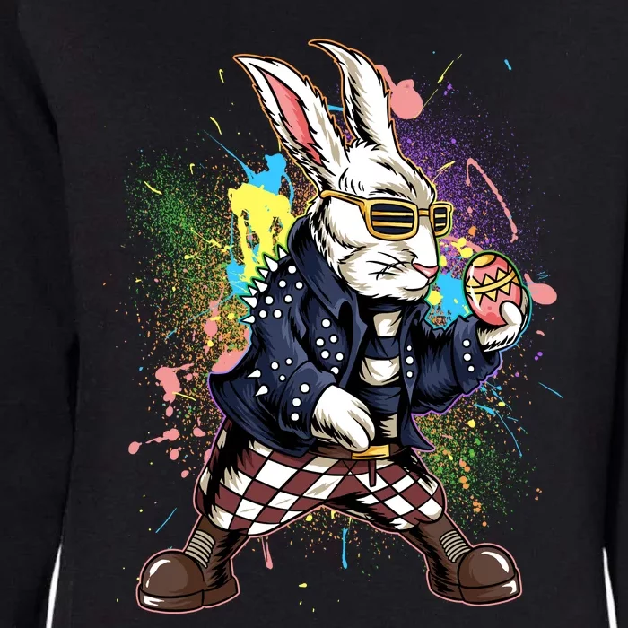 Funny Punk Rock Easter Bunny Rabbit Womens California Wash Sweatshirt