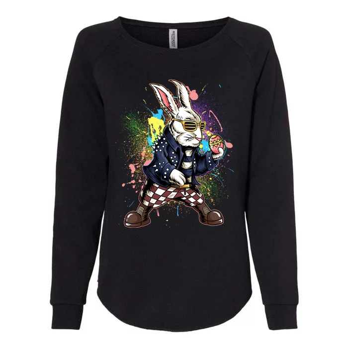 Funny Punk Rock Easter Bunny Rabbit Womens California Wash Sweatshirt