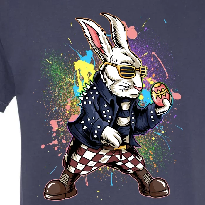 Funny Punk Rock Easter Bunny Rabbit Garment-Dyed Heavyweight T-Shirt