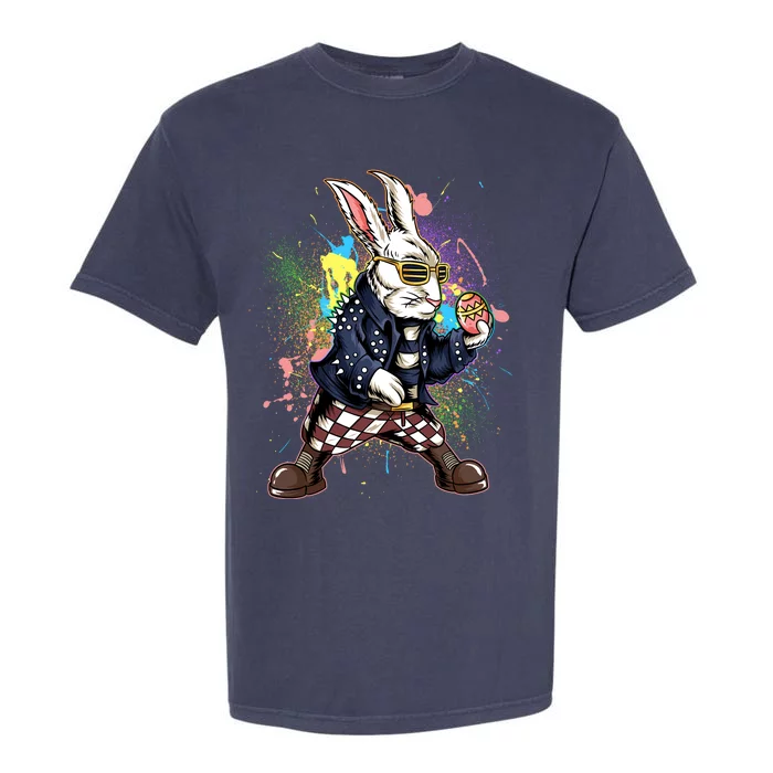 Funny Punk Rock Easter Bunny Rabbit Garment-Dyed Heavyweight T-Shirt