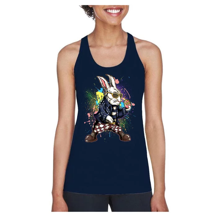 Funny Punk Rock Easter Bunny Rabbit Women's Racerback Tank