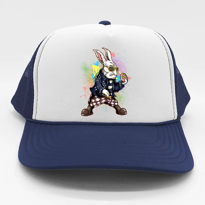 Funny Punk Rock Easter Bunny Rabbit Trucker Hat