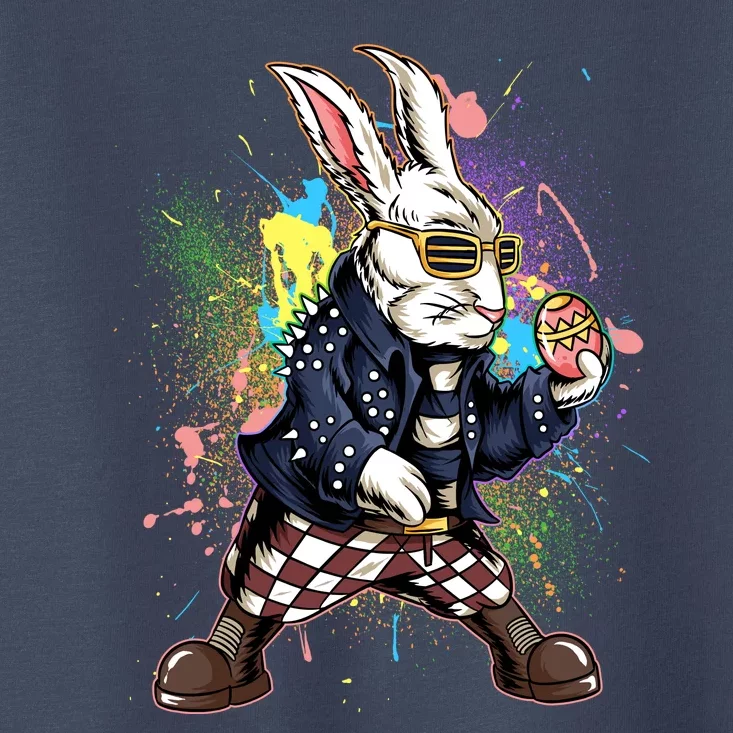 Funny Punk Rock Easter Bunny Rabbit Toddler T-Shirt