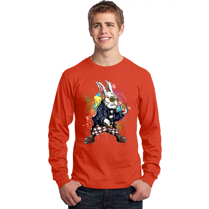 Funny Punk Rock Easter Bunny Rabbit Long Sleeve Shirt