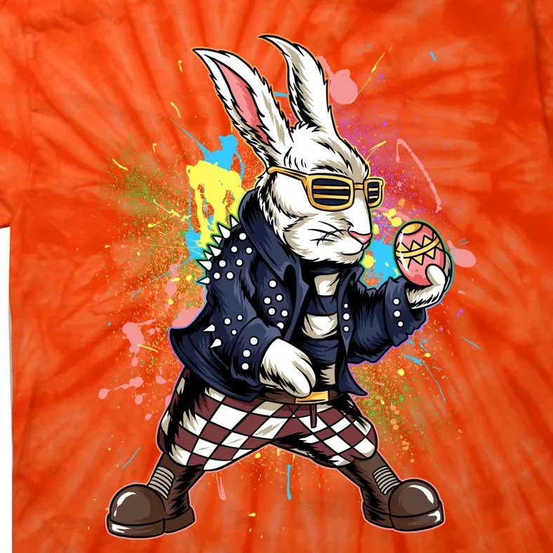 Funny Punk Rock Easter Bunny Rabbit Tie-Dye T-Shirt