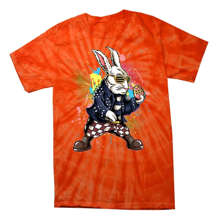 Funny Punk Rock Easter Bunny Rabbit Tie-Dye T-Shirt