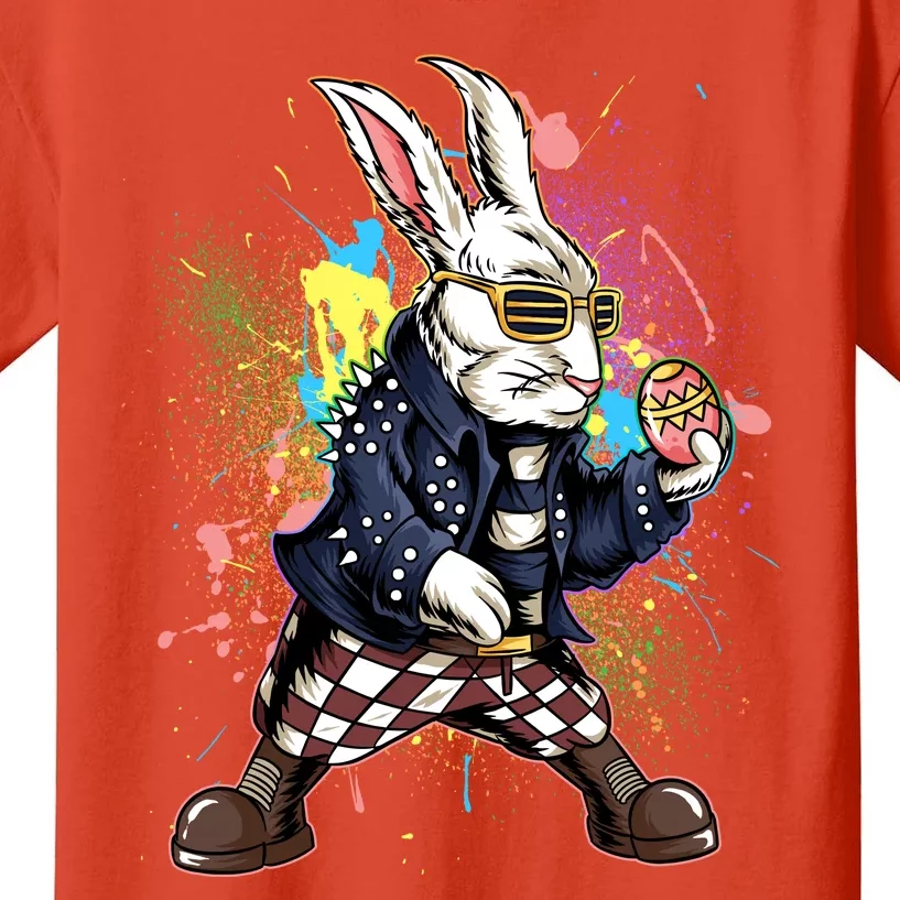 Funny Punk Rock Easter Bunny Rabbit Kids T-Shirt