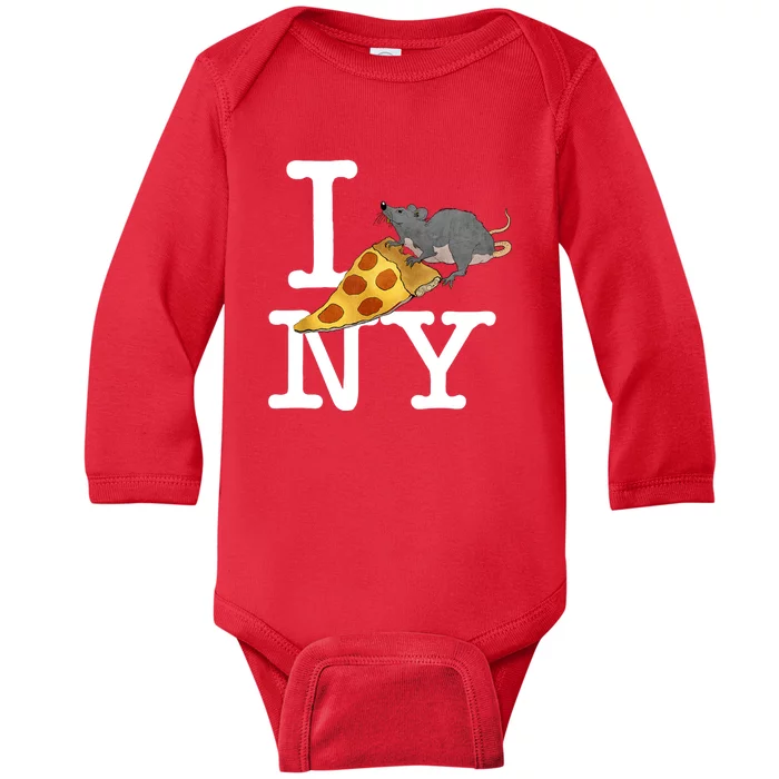 Funny Pizza Rat Ronic Baby Long Sleeve Bodysuit