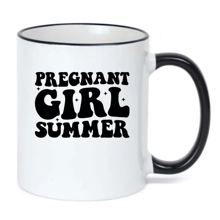 Funny Pregnancy Reveal Pregnant Girl Summer Baby Shower Black Color Changing Mug