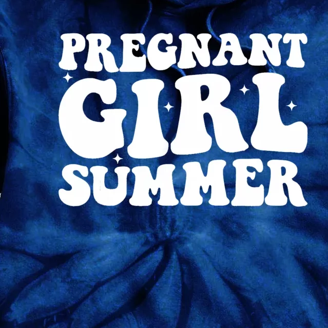 Funny Pregnancy Reveal Pregnant Girl Summer Baby Shower Tie Dye Hoodie