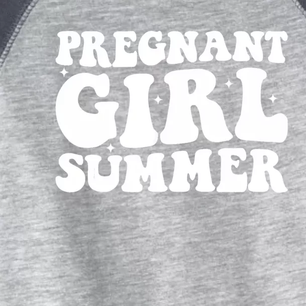 Funny Pregnancy Reveal Pregnant Girl Summer Baby Shower Toddler Fine Jersey T-Shirt