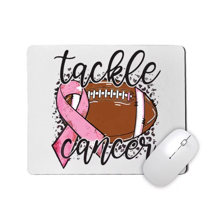 Football Pink Ribbon Tackle Breast Cancer Awareness Mousepad